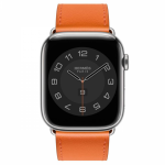 Ремешок Hermès Single Tour из кожи Swift 46mm для Apple Watch - Оранжевый (Orange) — изображение 3