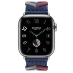 Ремешок Hermes для Apple Watch 42mm Bridon Single Tour - Темно-синий (Navy) — изображение 3