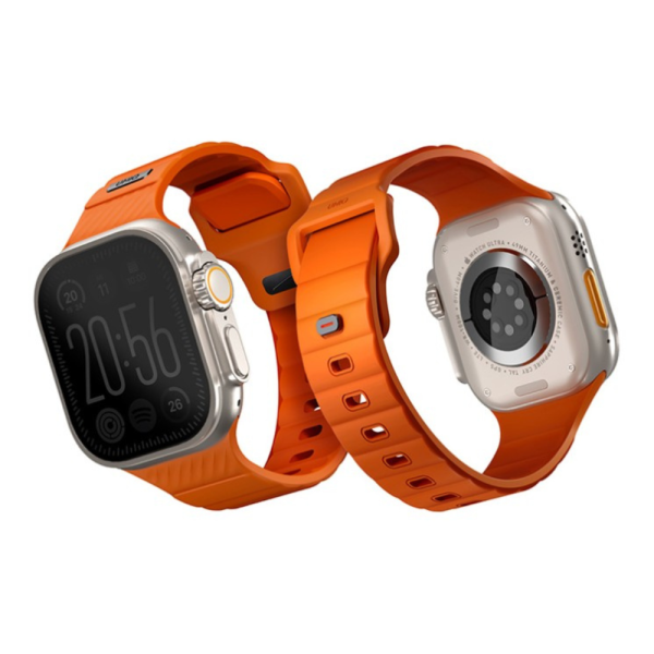 Ремешок UNIQ для Apple Watch 49/46/45/44 mm STRIDE FKM Rubber Volt Orange — изображение 4