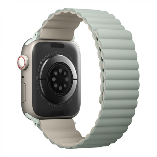 Ремешок Uniq Revix reversible Magnetic для Apple Watch 42-41-40 mm, зеленый/бежевый — изображение 2