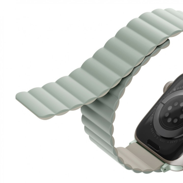 Ремешок Uniq Revix reversible Magnetic для Apple Watch 42-41-40 mm, зеленый/бежевый — изображение 5