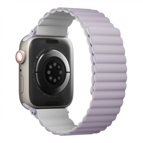 Ремешок Uniq Revix reversible Magnetic для Apple Watch 42-41-40 mm, фиолетовый/белый — изображение 2