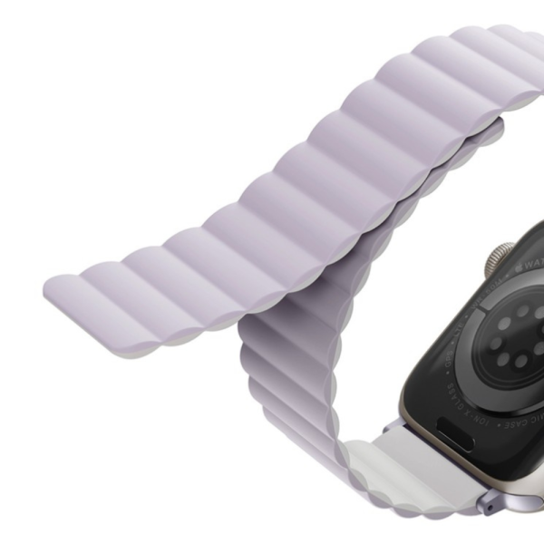 Ремешок Uniq Revix reversible Magnetic для Apple Watch 42-41-40 mm, фиолетовый/белый — изображение 5