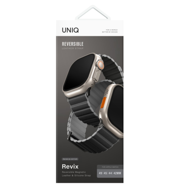Ремешок Uniq Revix Premium Edition для Apple Watch 49-46-45-44 mm, Charcoal/Ash Grey — изображение 2