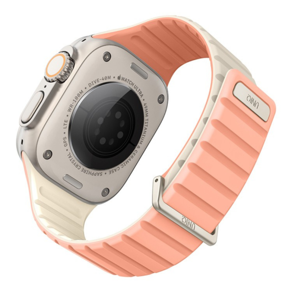 Uniq для Apple Watch 49-46-45-44 mm ремешок Revix EVO reversible Magnetic Crepe Pink/Ivory — изображение 3