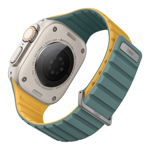 Uniq для Apple Watch 49-46-45-44 mm ремешок Revix EVO reversible Magnetic Viridian Green/Burnt Yell — изображение 3
