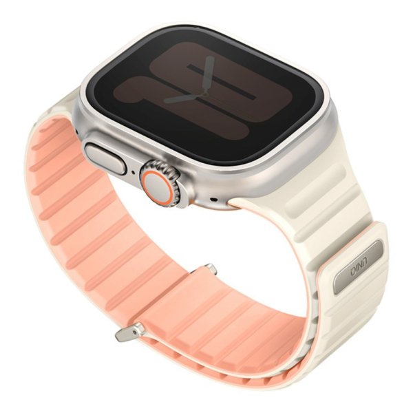 Uniq для Apple Watch 49-46-45-44 mm ремешок Revix EVO reversible Magnetic Crepe Pink/Ivory — изображение 2