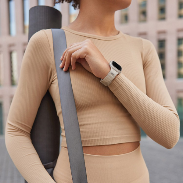 Uniq для Apple Watch 49/46/45/44 mm ремешок STRIDE DE FKM Rubber Beige/Yellow — изображение 5