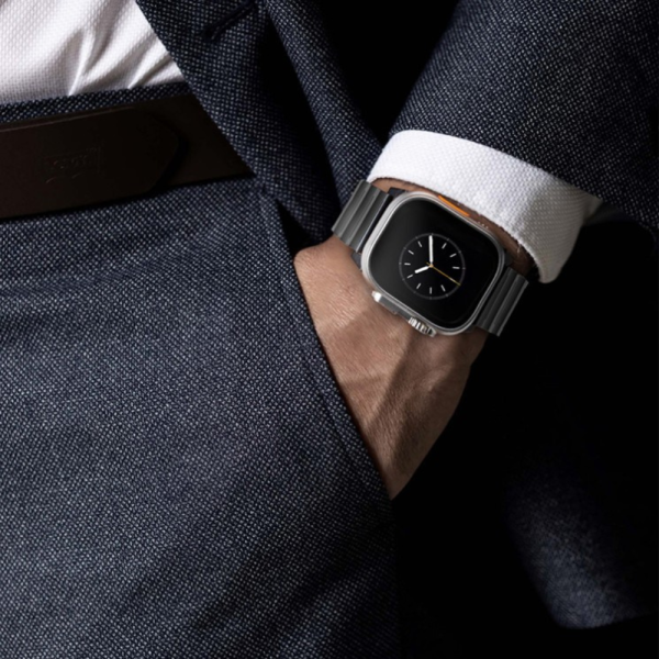 Uniq для Apple Watch 49-46-45-44 mm ремешок Strova MAG Strap Link Steel Silver — изображение 4