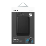 Кожаный чехол-бумажник Uniq Lyden DS Magnetic RFID-blocking wallet Dallas Black/Flint Grey — изображение 4