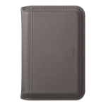 Кожаный чехол-бумажник Uniq Lyden DS Magnetic RFID-blocking wallet Flint Grey/Canary Yellow