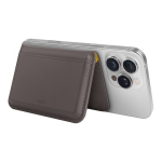 Кожаный чехол-бумажник Uniq Lyden DS Magnetic RFID-blocking wallet Flint Grey/Canary Yellow — изображение 3