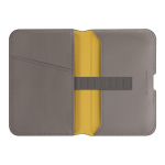 Кожаный чехол-бумажник Uniq Lyden DS Magnetic RFID-blocking wallet Flint Grey/Canary Yellow — изображение 2