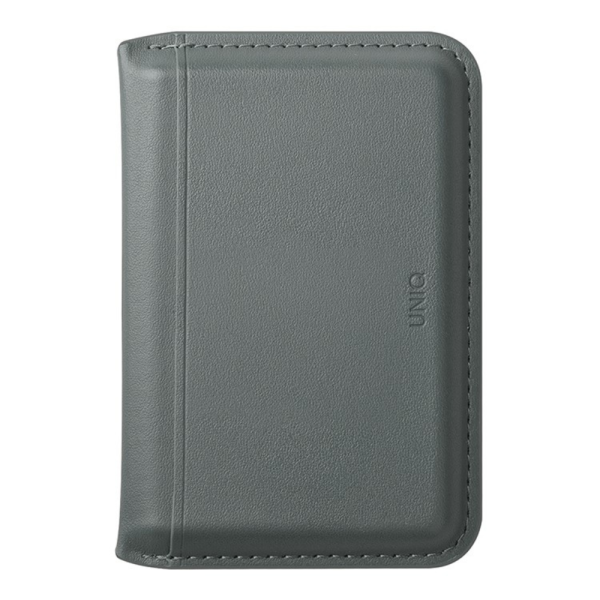 Кожаный чехол-бумажник Uniq Lyden DS Magnetic RFID-blocking wallet Lichen Green/Ivory — изображение 1