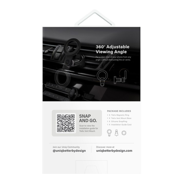 Uniq автодержатель TRELIX Magnetic Air vent Car mount Black — изображение 7