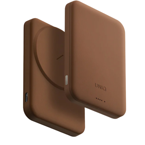 Кожаный внешний аккумулятор Uniq LYDEN LEXA 5000MAH Magnetic (Magsafe) Power Bank USB-C PD — изображение 1