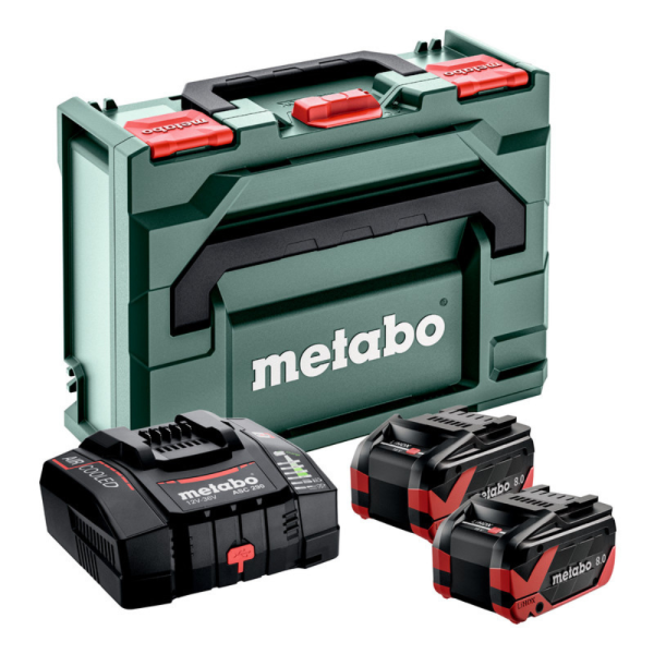 Аккумуляторный комплект Metabo 2 x LiHD"X" 8.0 Ач + ASC 290 + metaBOX 145 685305000
