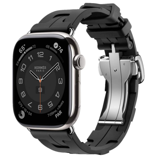 Apple Watch Series 10 Hermes 46mm Kilim Single Tour Noir