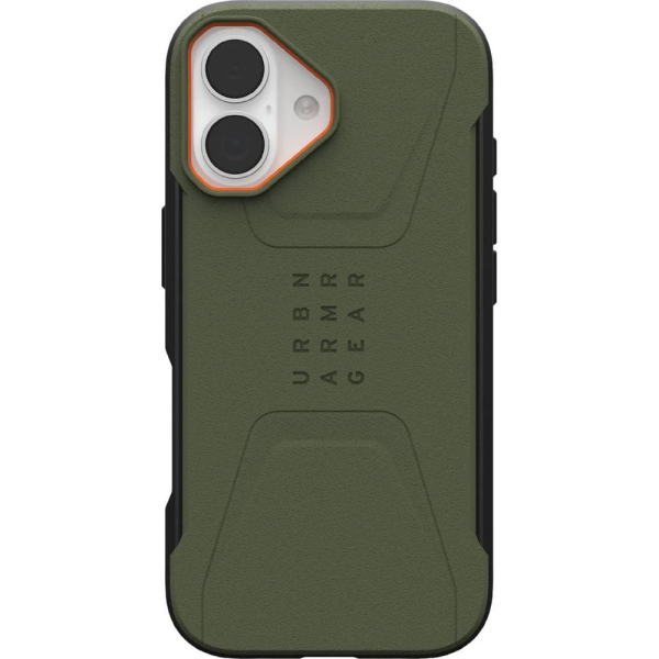 Чехол UAG Civilian MagSafe для iPhone 17, Olive/Orange