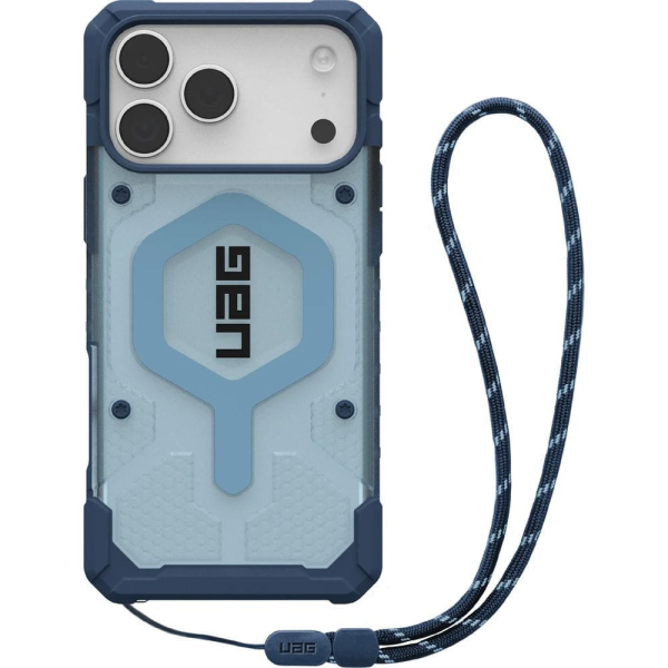 Чехол + шнурок UAG Pathfinder Clear c MagSafe для iPhone 17 Pro Max, Active Blues Lanyard