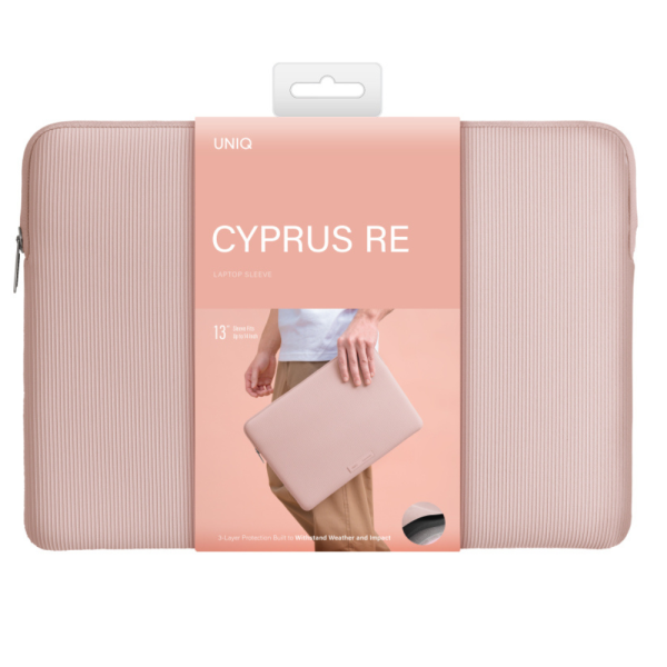 Водостойкая папка UNIQ Cyprus RE Laptop Sleeve для ноутбуков до 16'' Sugar Pink