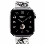 Apple Watch Series 11 Hermes 42mm ремешок Single Tour Animaux Bandana Blanc — изображение 2