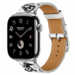 Apple Watch Series 11 Hermes 42mm ремешок Single Tour Animaux Bandana Blanc
