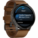 Часы Garmin Venu 4 45mm Slate Black Leather Brown 010-03014-03 — изображение 2