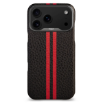 Чехол накладка из кожи Vaja Grip для iPhone 17 Pro Max V-Mag GTX Black and Rosso — купить в AppleProStore