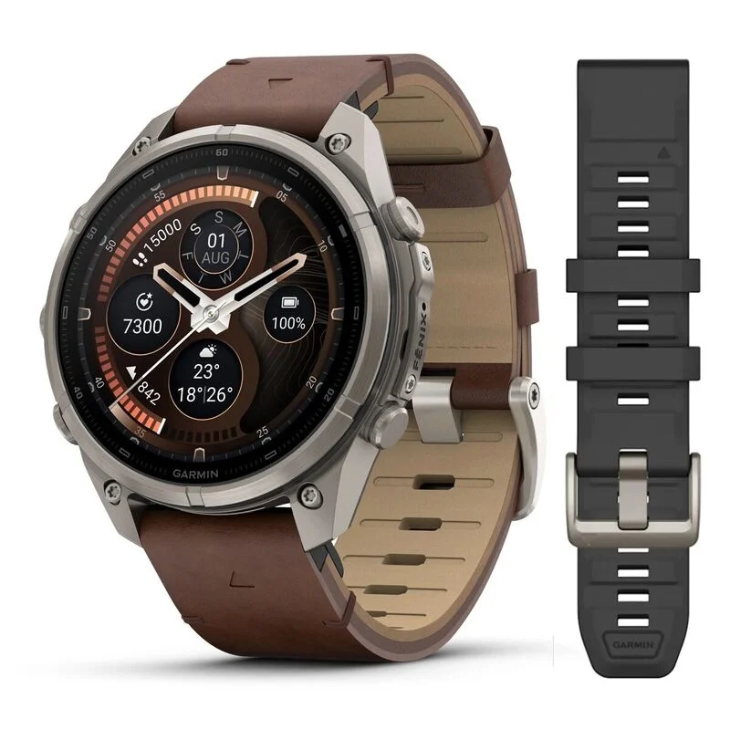 Часы Garmin Fenix 9 Pro 47mm inReach Walnut Leather 010-04336-41