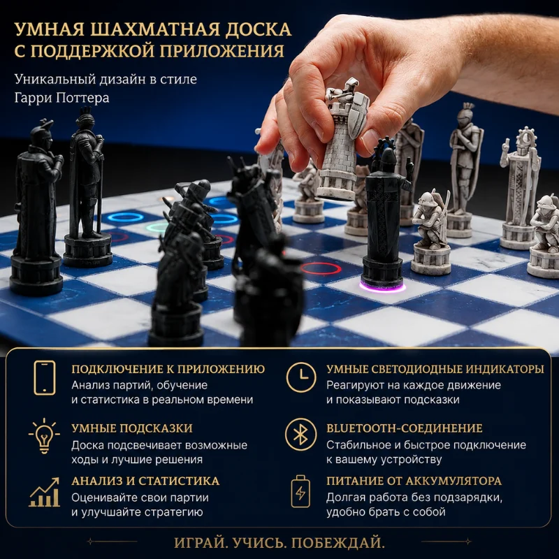Шахматы GoChess Wizard Mini Harry Potter Electronic Chess Board Game