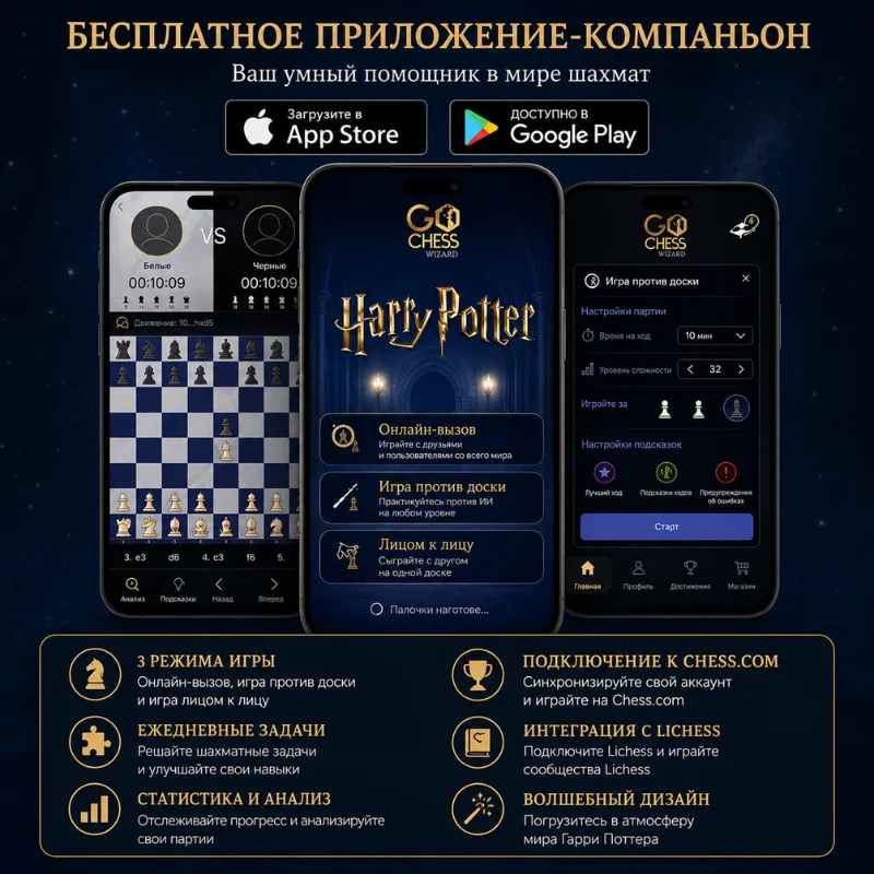 Шахматы GoChess Wizard Mini Harry Potter Electronic Chess Board Game